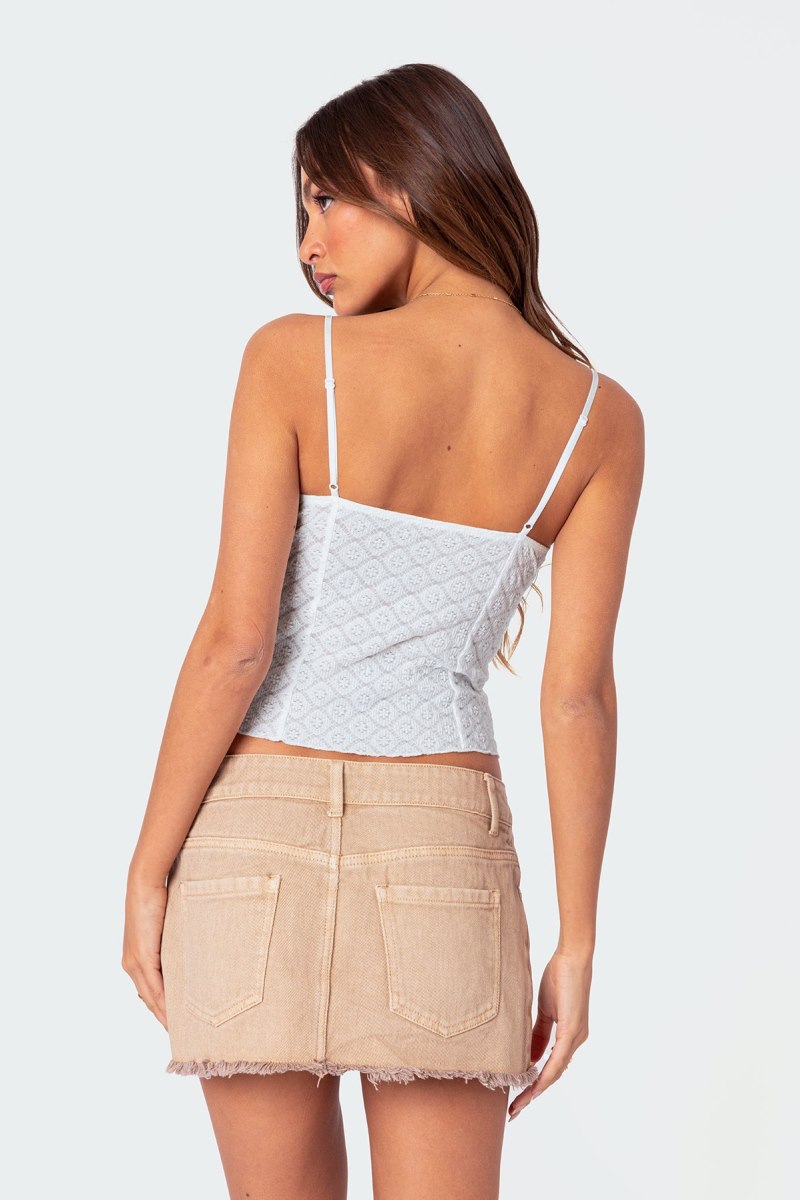 Edikted Textured Lacey Tank Top Lilac | USA LN830213A3