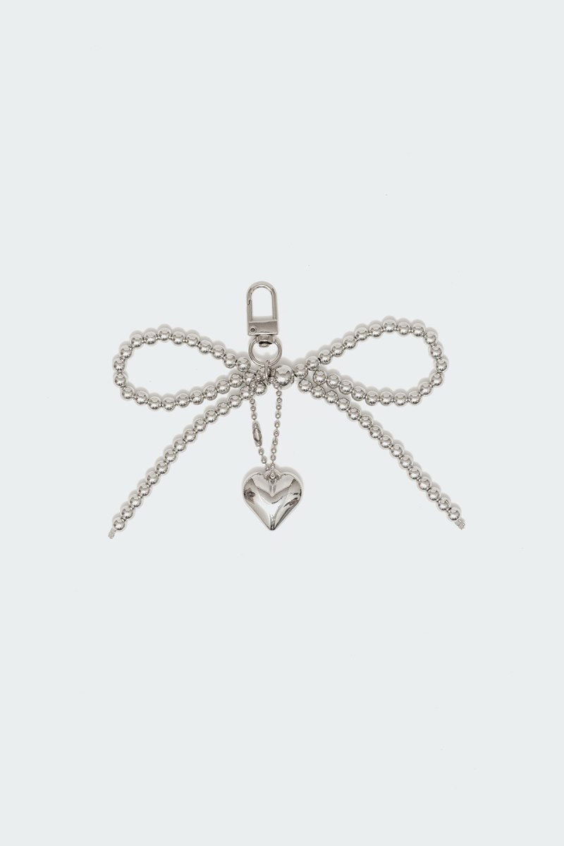 Edikted Tied Up Heart Purse Charm Fun Stuff Silver | USA TB327692U9
