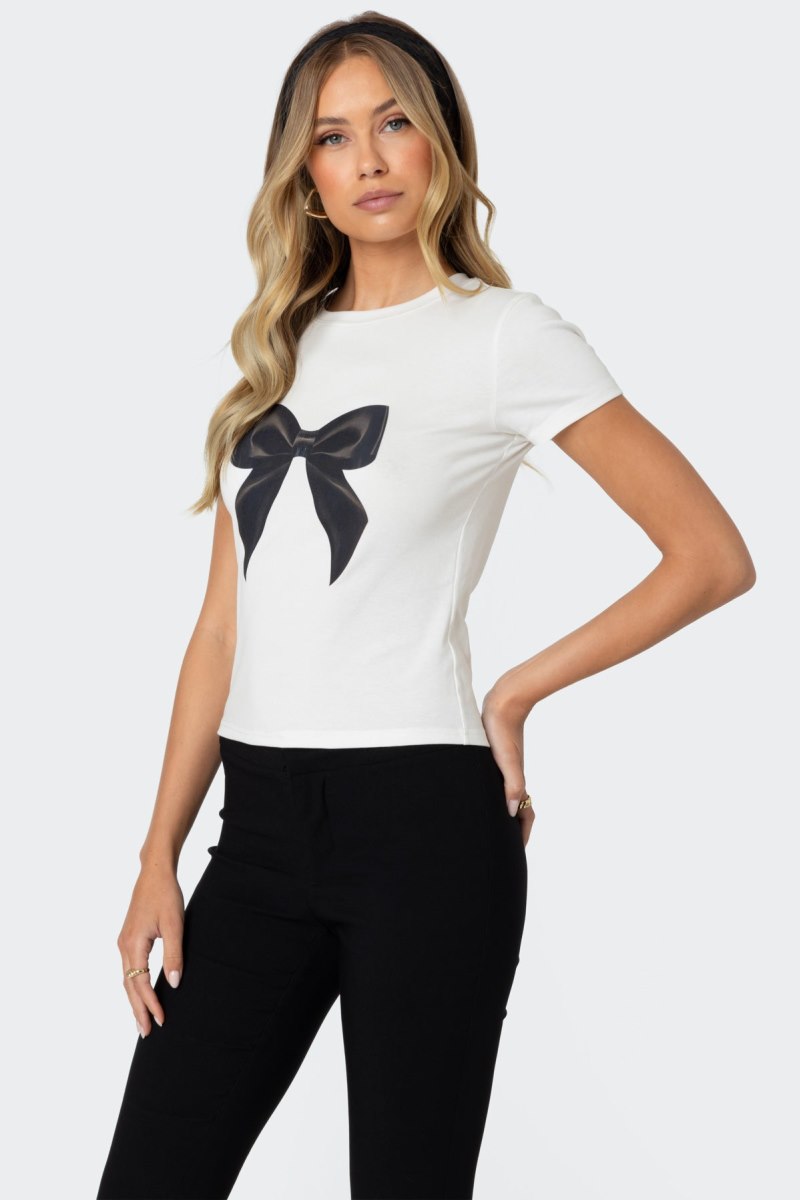 Edikted Tied Up T Shirt Graphic Tops Navy | USA DK689678V7