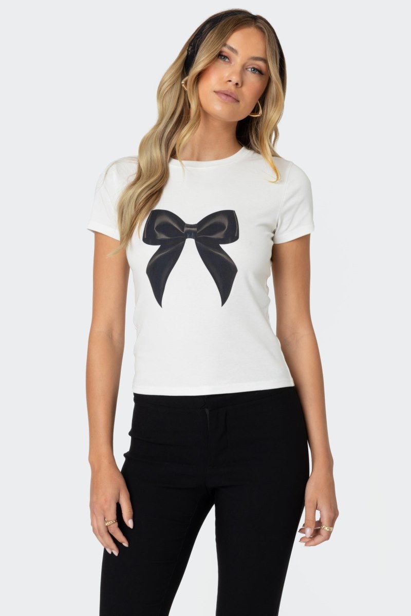 Edikted Tied Up T Shirt Graphic Tops Navy | USA DK689678V7