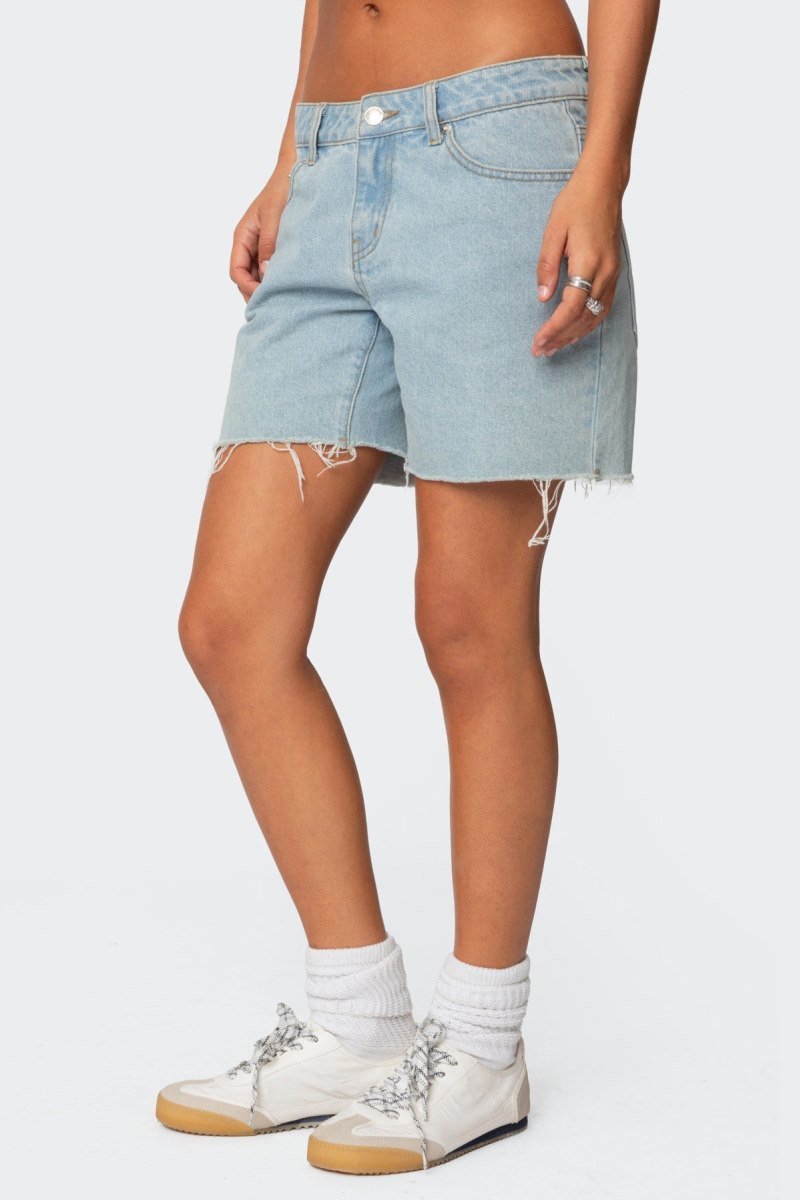 Edikted Tomboy Low Rise Denim Shorts Black Washed | USA DN472807I5