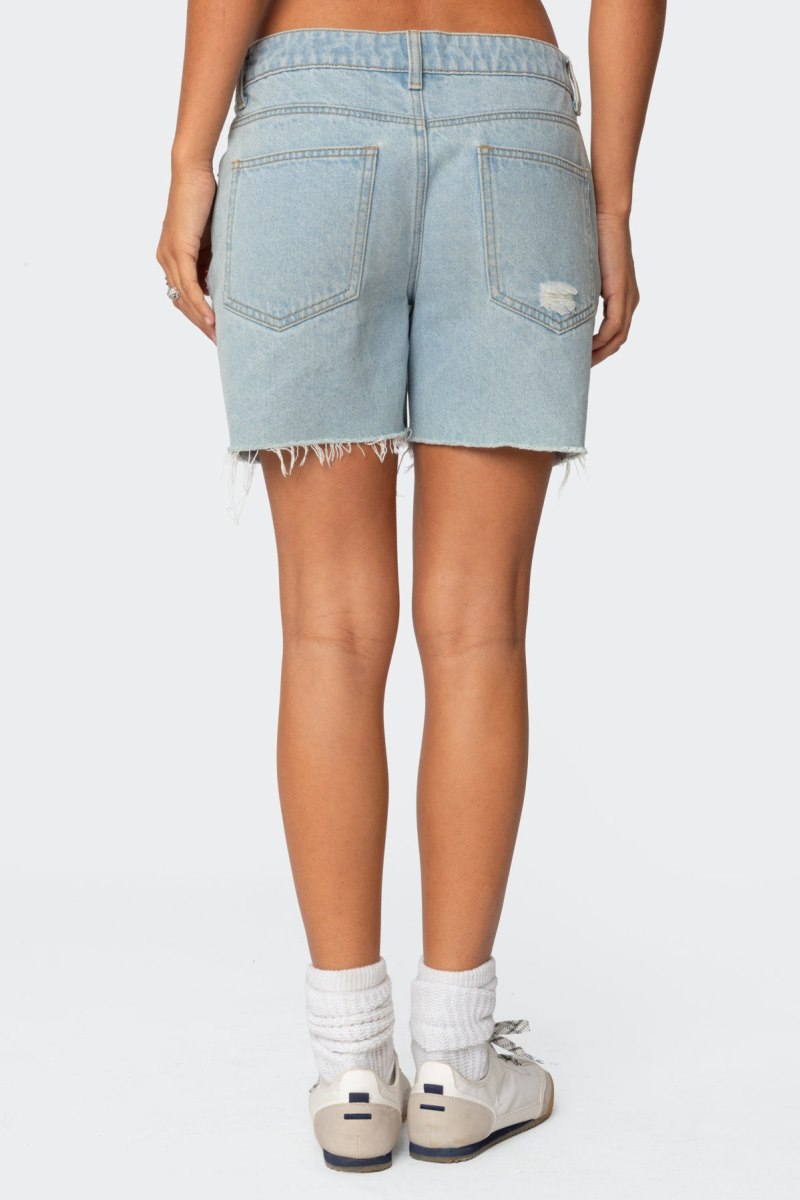 Edikted Tomboy Low Rise Denim Shorts Black Washed | USA DN472807I5