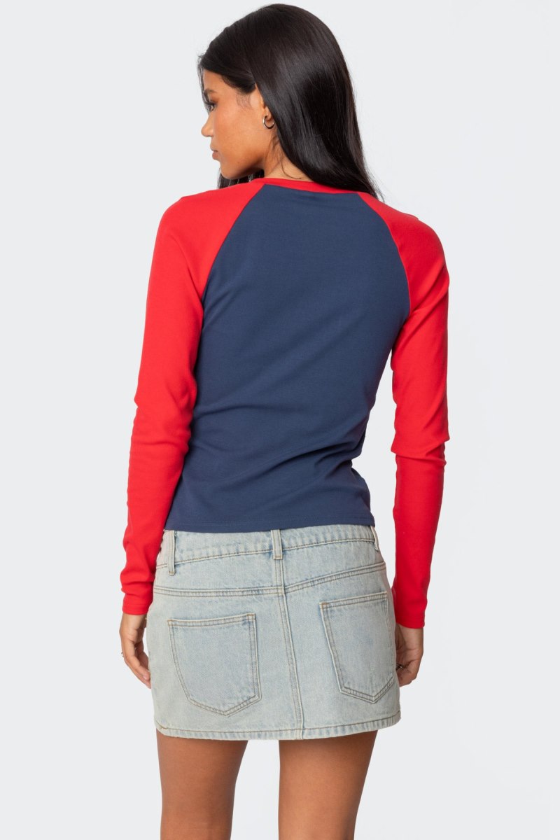 Edikted Tommi Raglan Long Sleeve T Shirts Gray And Black | USA HP844794T5