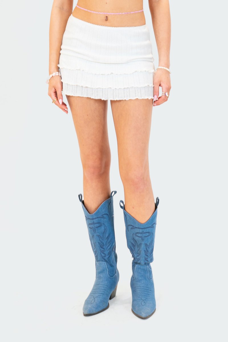 Edikted Tommy Frill Mini Skirts White | USA RD735243M6