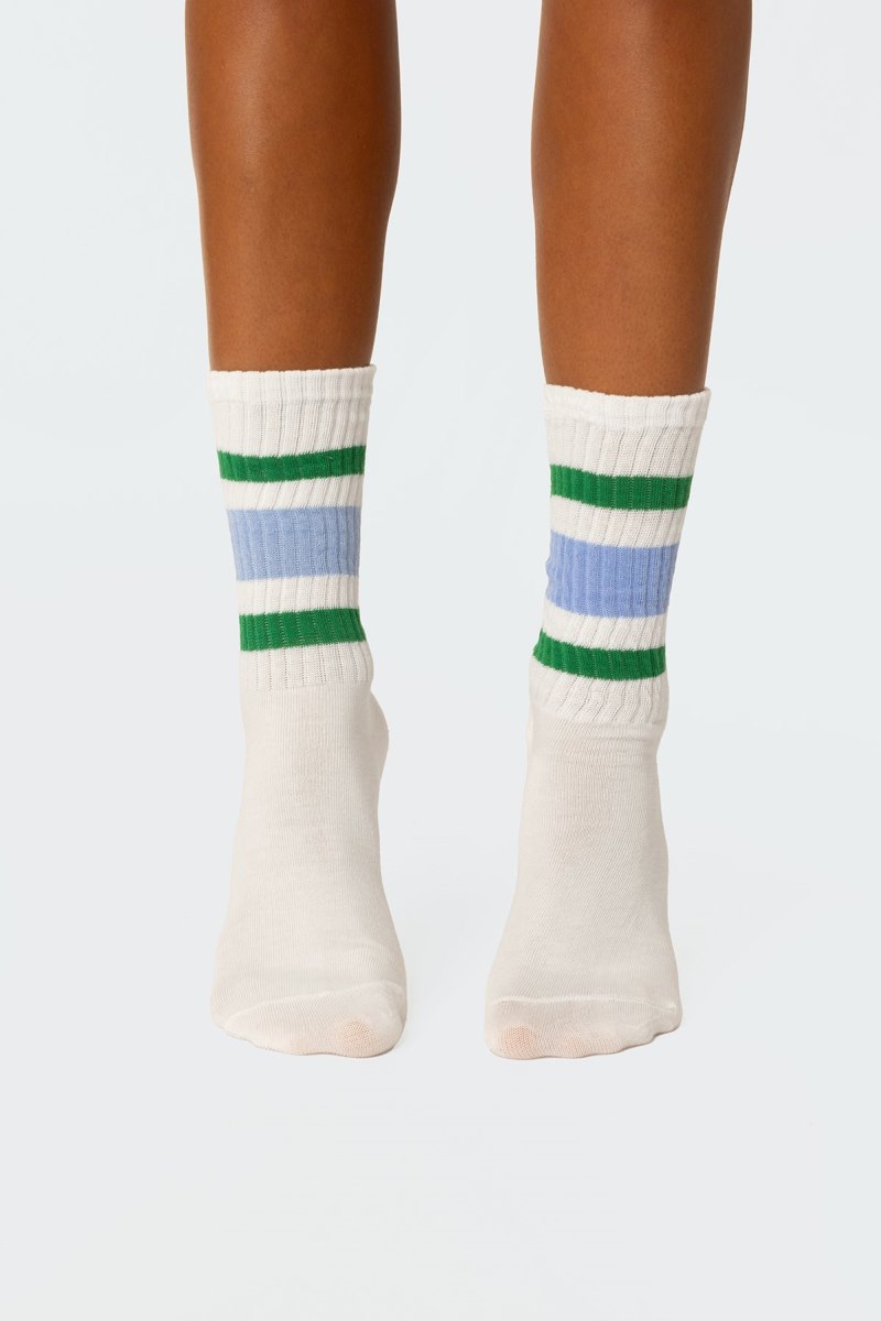 Edikted Triple Striped Socks White | USA II831753D5