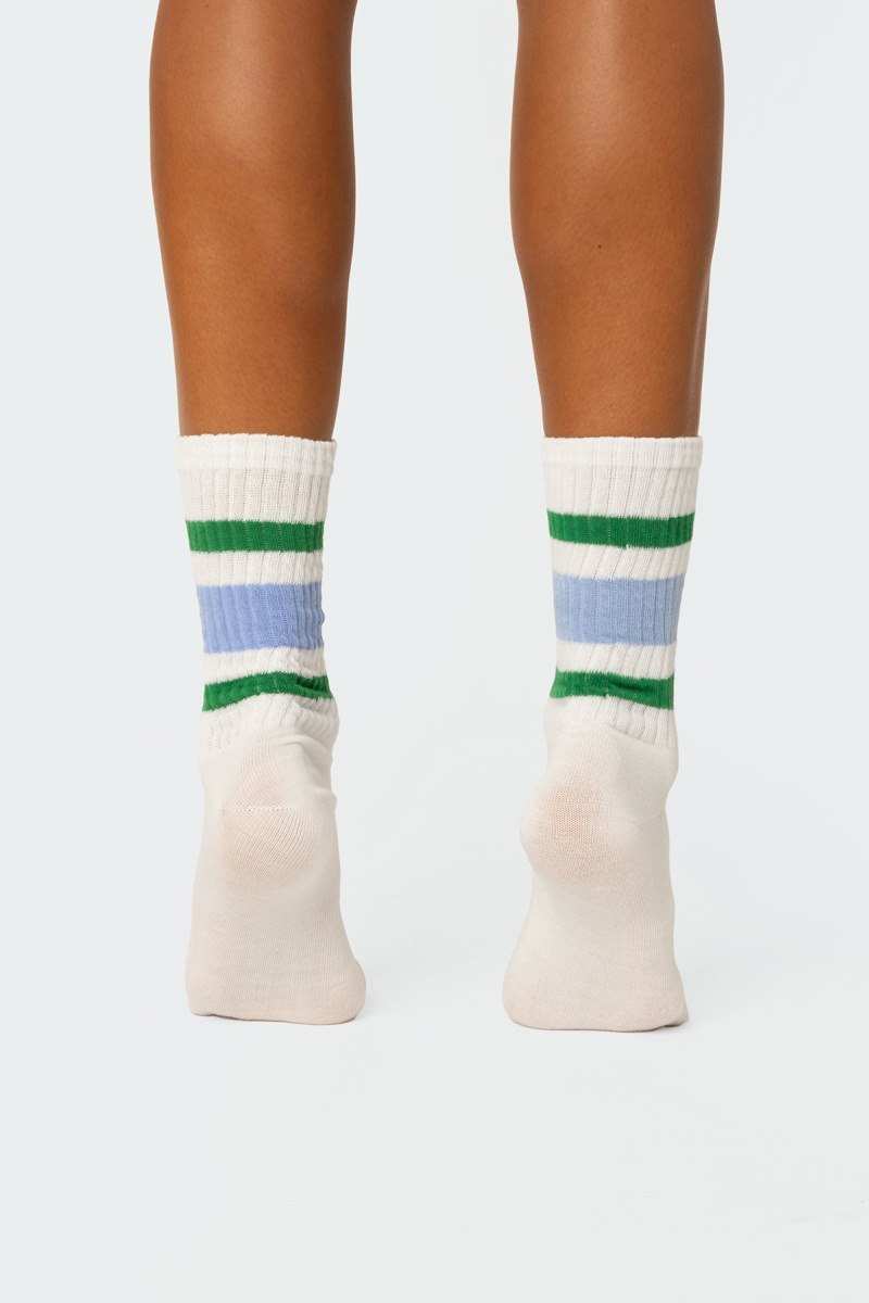 Edikted Triple Striped Socks White | USA II831753D5