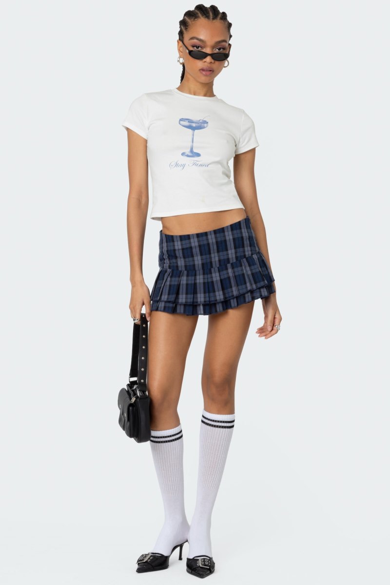 Edikted Tuned In T Shirt Graphic Tops Navy | USA WV135173R2