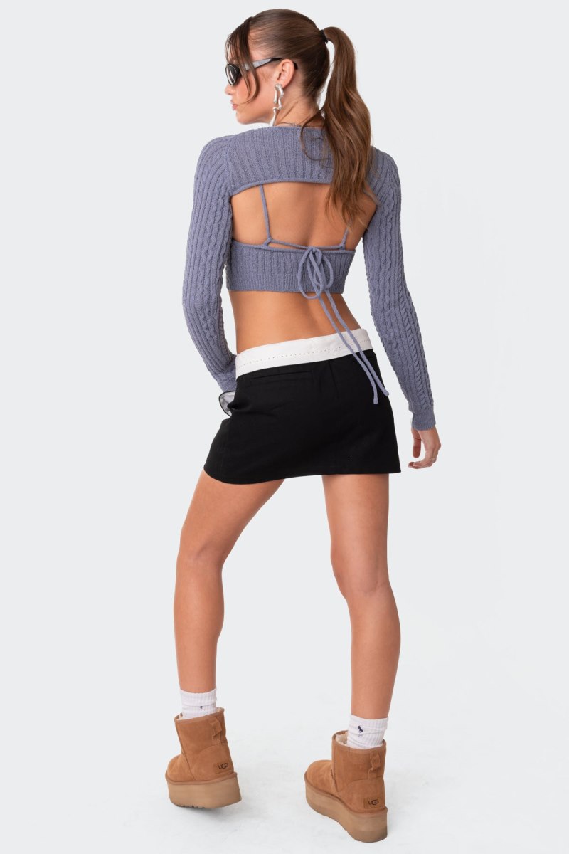 Edikted Two-Piece Cable Knitted Tops Beige | USA FA663766J3