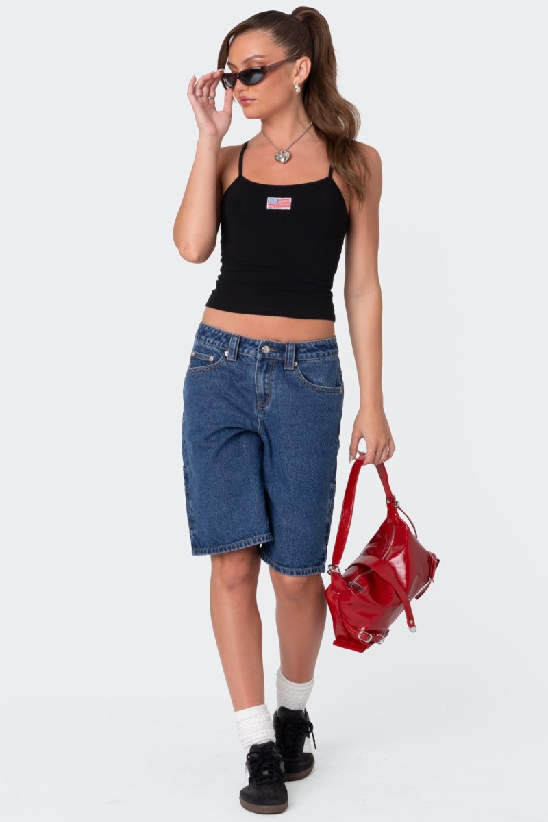 Edikted USA Tank Graphic Tops Black | USA LM934443H8