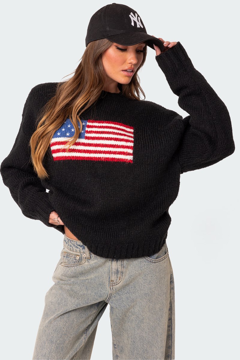 Edikted Usa Oversized Chunky Knit Sweater Black | USA ZC333833J4