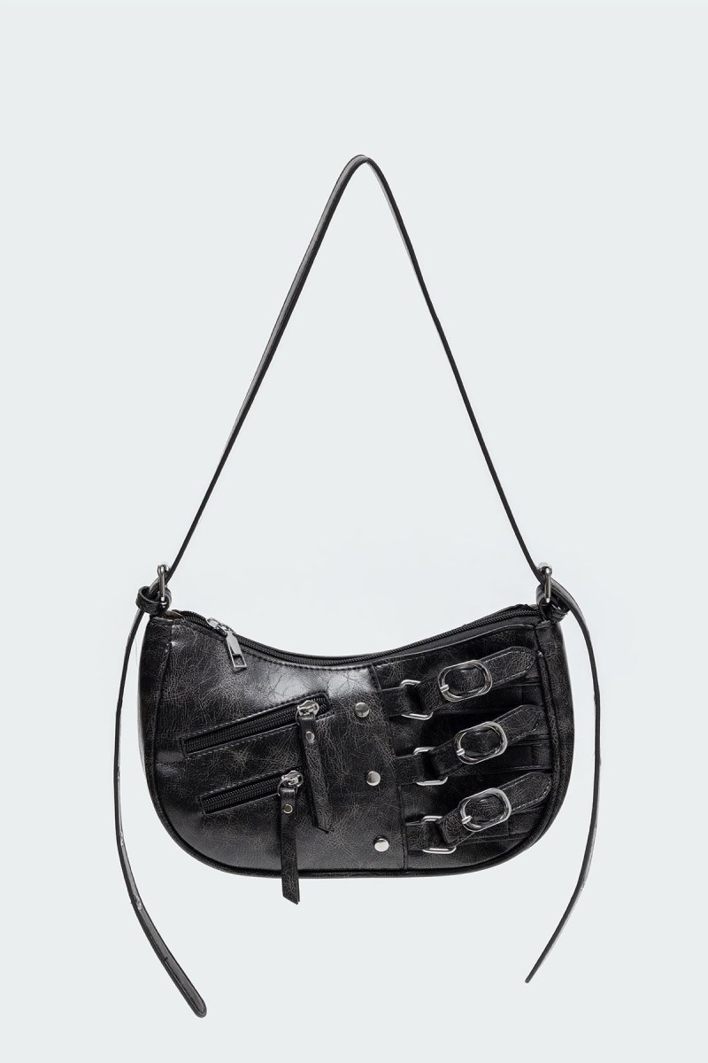 Edikted Utility Buckle Shoulder Bags Black | USA GN147284D1