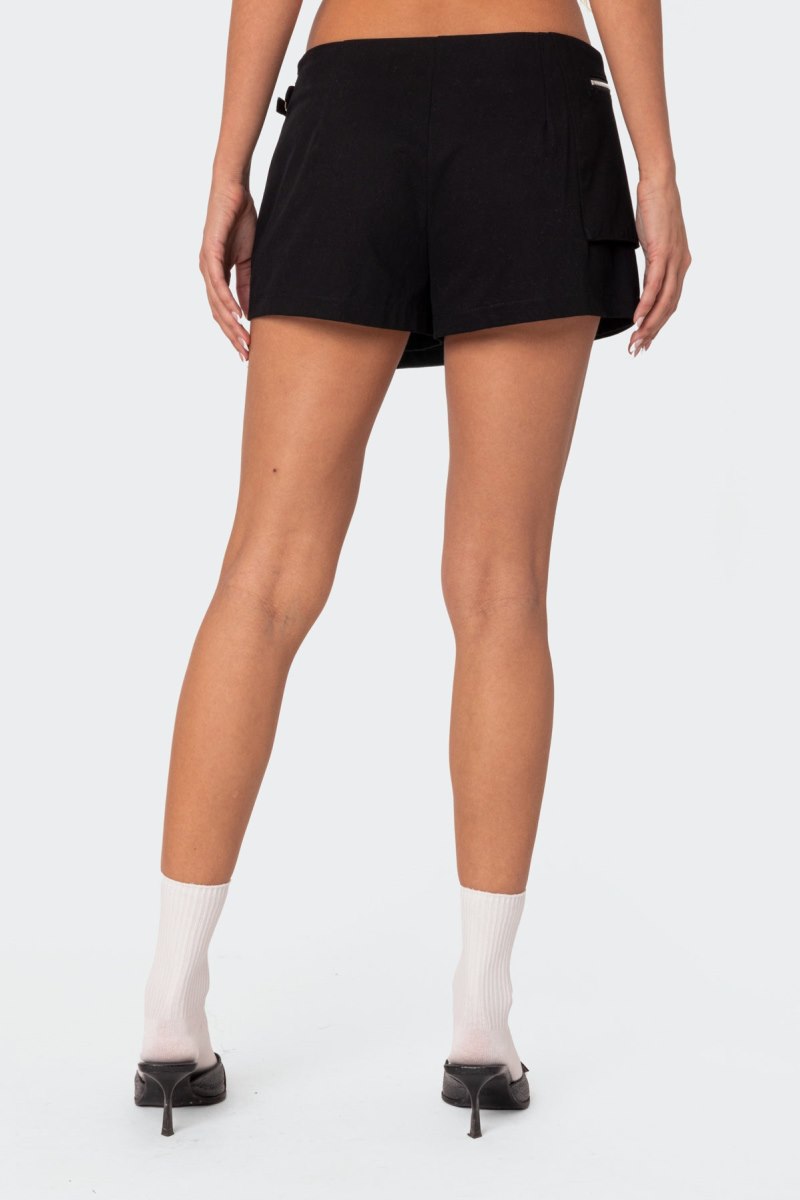 Edikted Utility Micro Wrap Skorts Black | USA WF119031J3