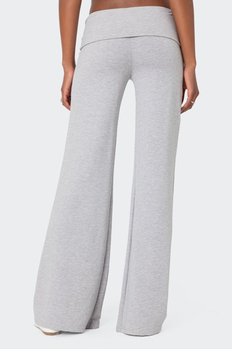 Edikted Wide Leg Fold Over Pants Black | USA BM498939S6