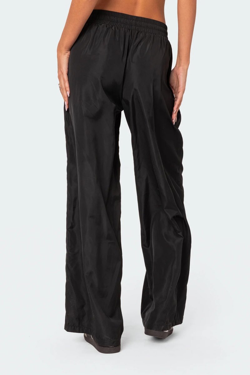 Edikted Wilda Striped Nylon Track Pants Black And White | USA FG343624E0