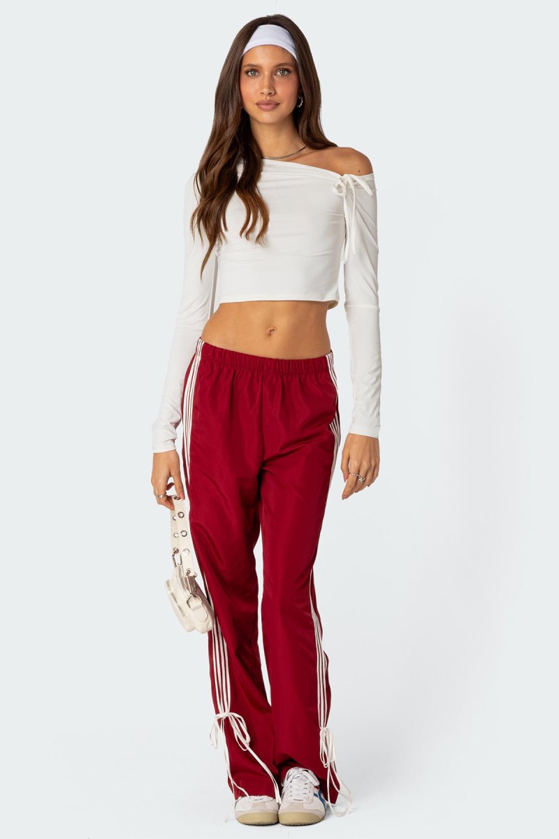 Edikted Winona Asymmetric Tie Crop Tops White | USA RK022532R3