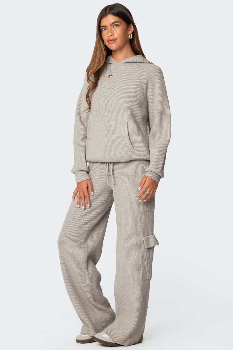 Edikted Wynter Knit Cargo Pants Blue | USA IS329522Y0