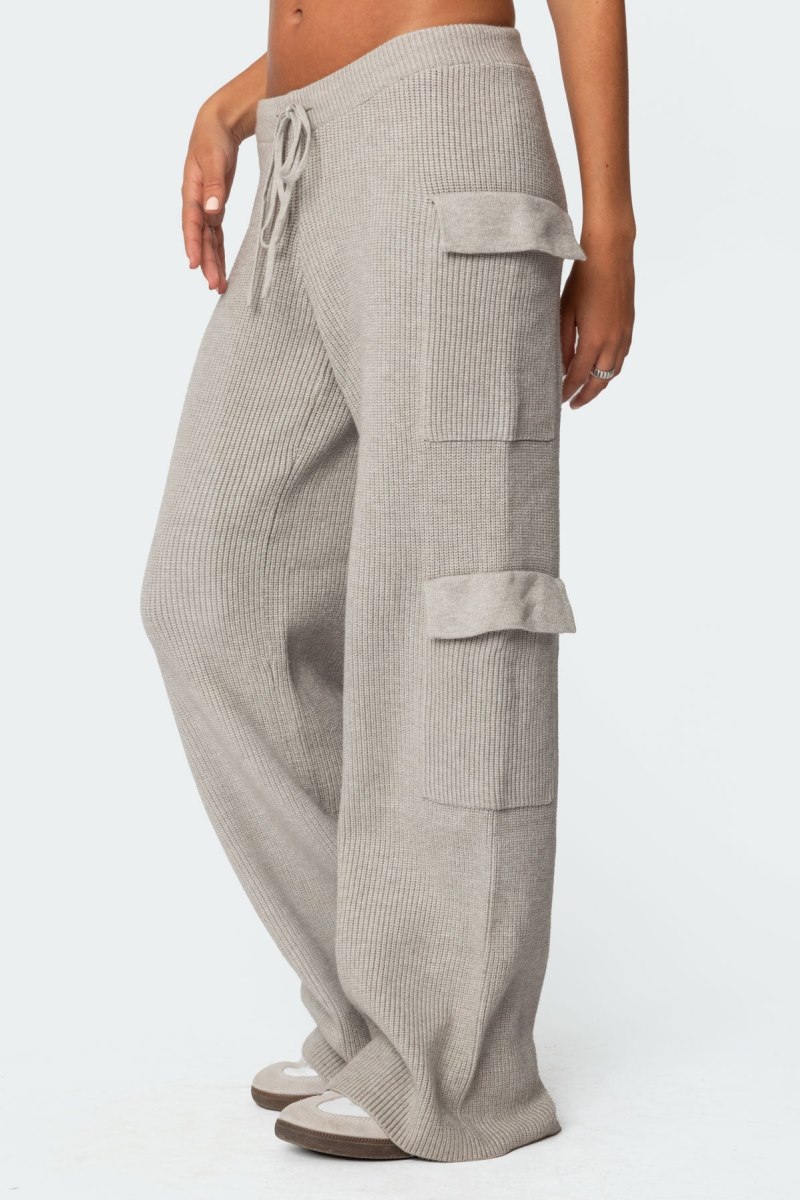 Edikted Wynter Knit Cargo Pants Blue | USA IS329522Y0