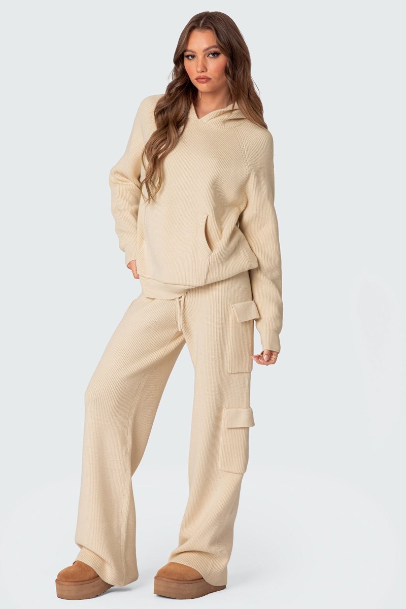 Edikted Wynter Knit Cargo Pants Blue | USA OU693439E3