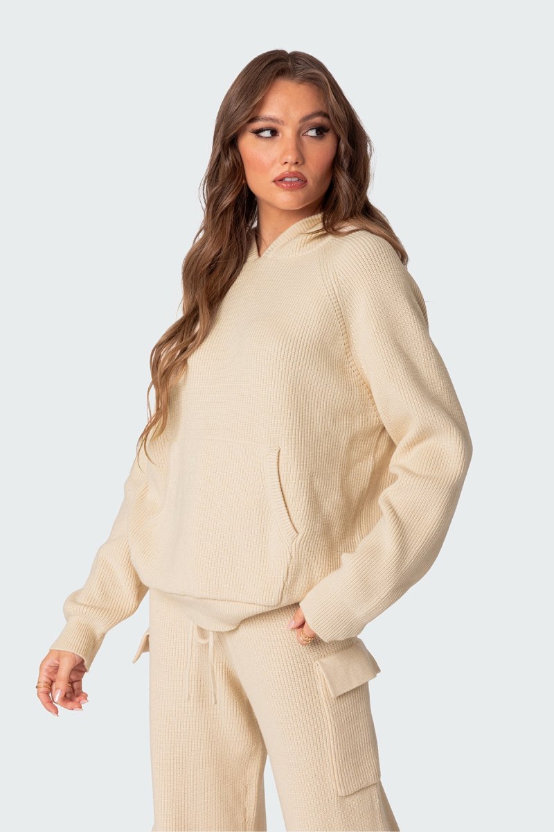 Edikted Wynter Oversized Hoodie Knitted Tops Blue | USA GS404200J6