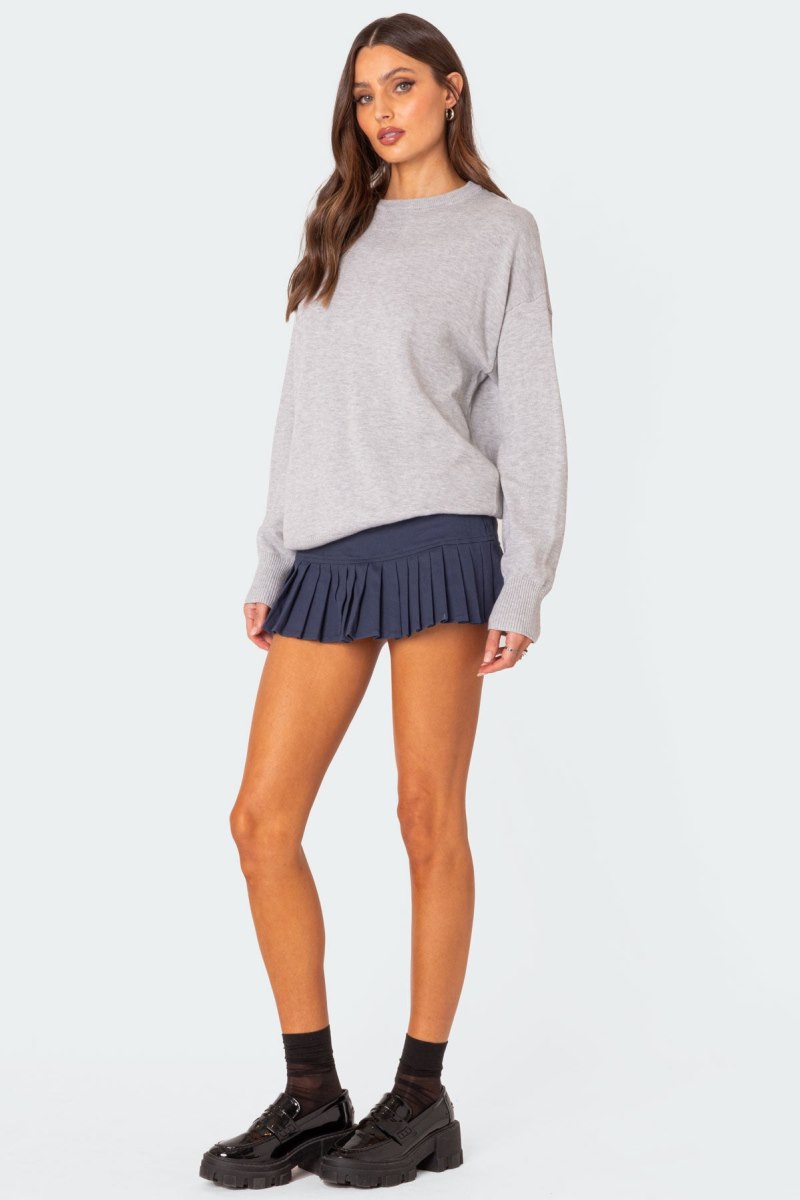 Edikted You Time Oversized Sweater Gray Melange | USA NG103910U4