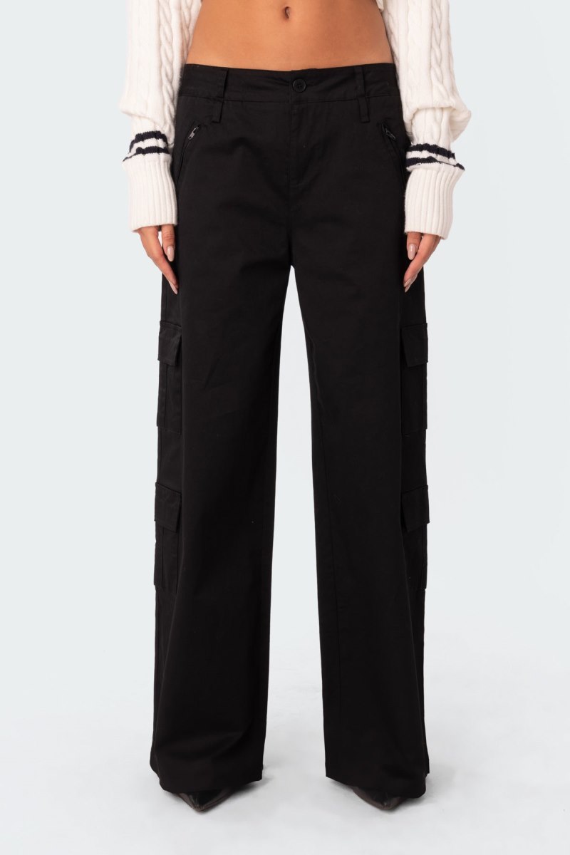 Edikted Zaria Cargo Pants Black | USA XP772227E3