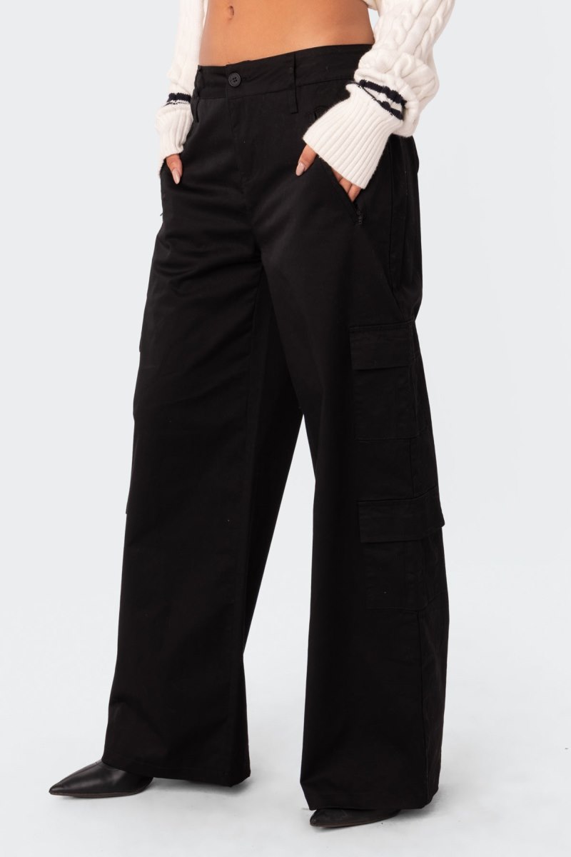 Edikted Zaria Cargo Pants Black | USA XP772227E3