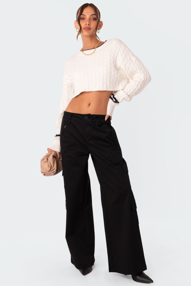 Edikted Zaria Cargo Pants Black | USA XP772227E3