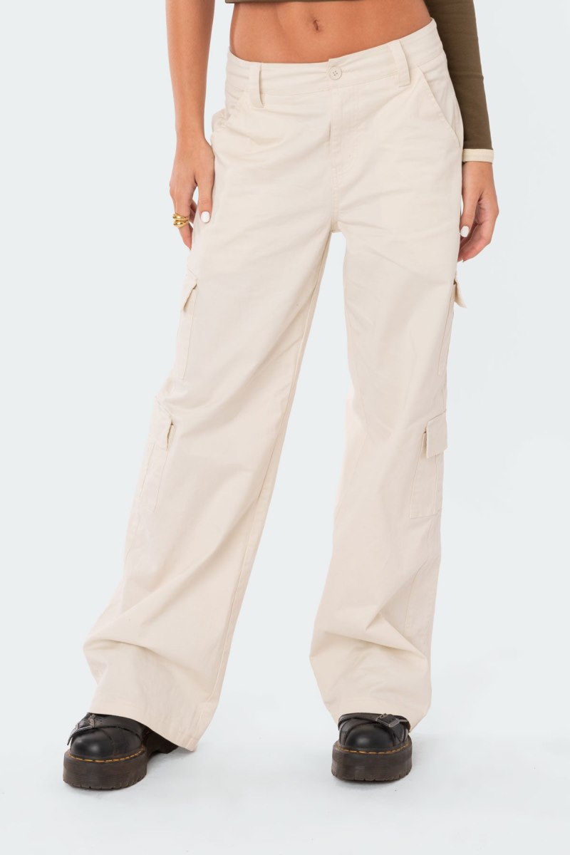 Edikted Zuri Cargo Pants Beige | USA HA458845V0