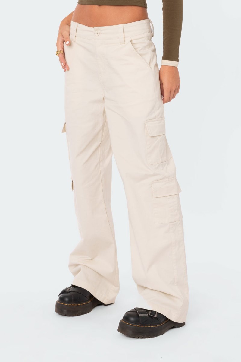Edikted Zuri Cargo Pants Beige | USA HA458845V0